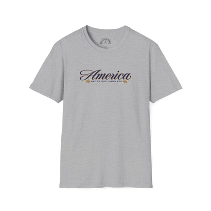 America One Nation Under God Shirt - Script Patriotic Tee