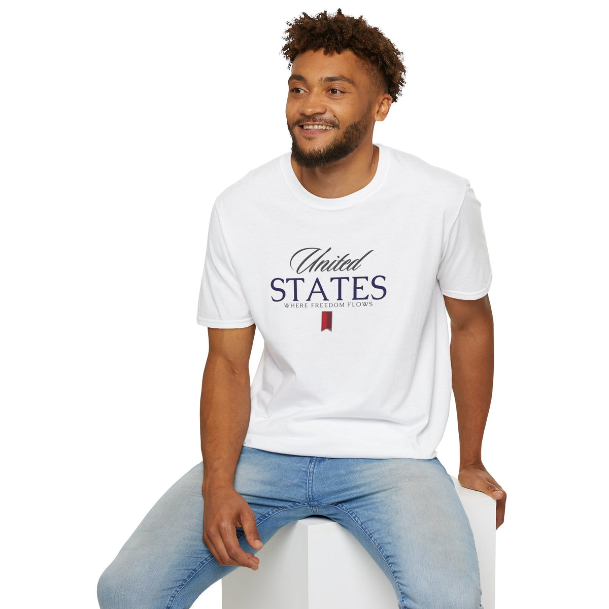 United States - Where Freedom Flows Patriotic Tee