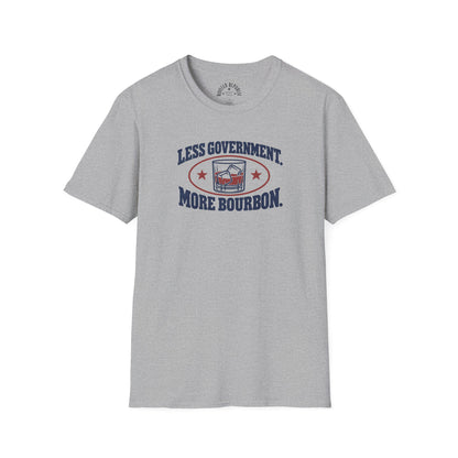 Less Government More Bourbon Shirt - Funny Whiskey Glass Patriotic Tee
