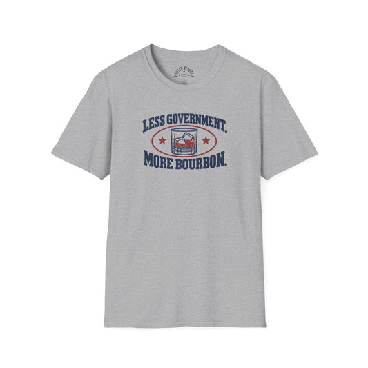 Less Government More Bourbon Shirt - Funny Whiskey Glass Patriotic Tee