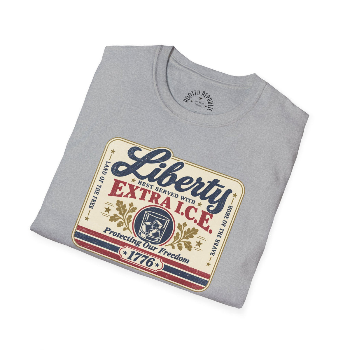 Liberty Shirt - Best Served with Extra I.C.E. Retro Label Patriotic Tee