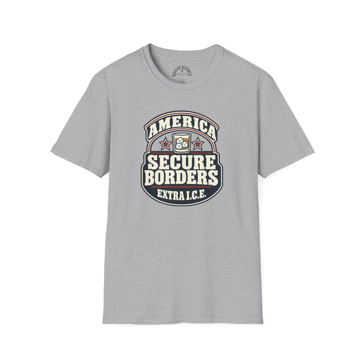 America Secure Borders Shirt - Extra I.C.E. Whiskey Glass Patriotic Tee