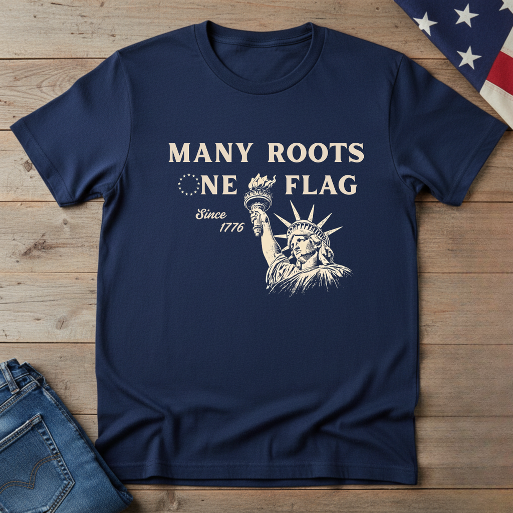 Many Roots, One Flag T-shirts