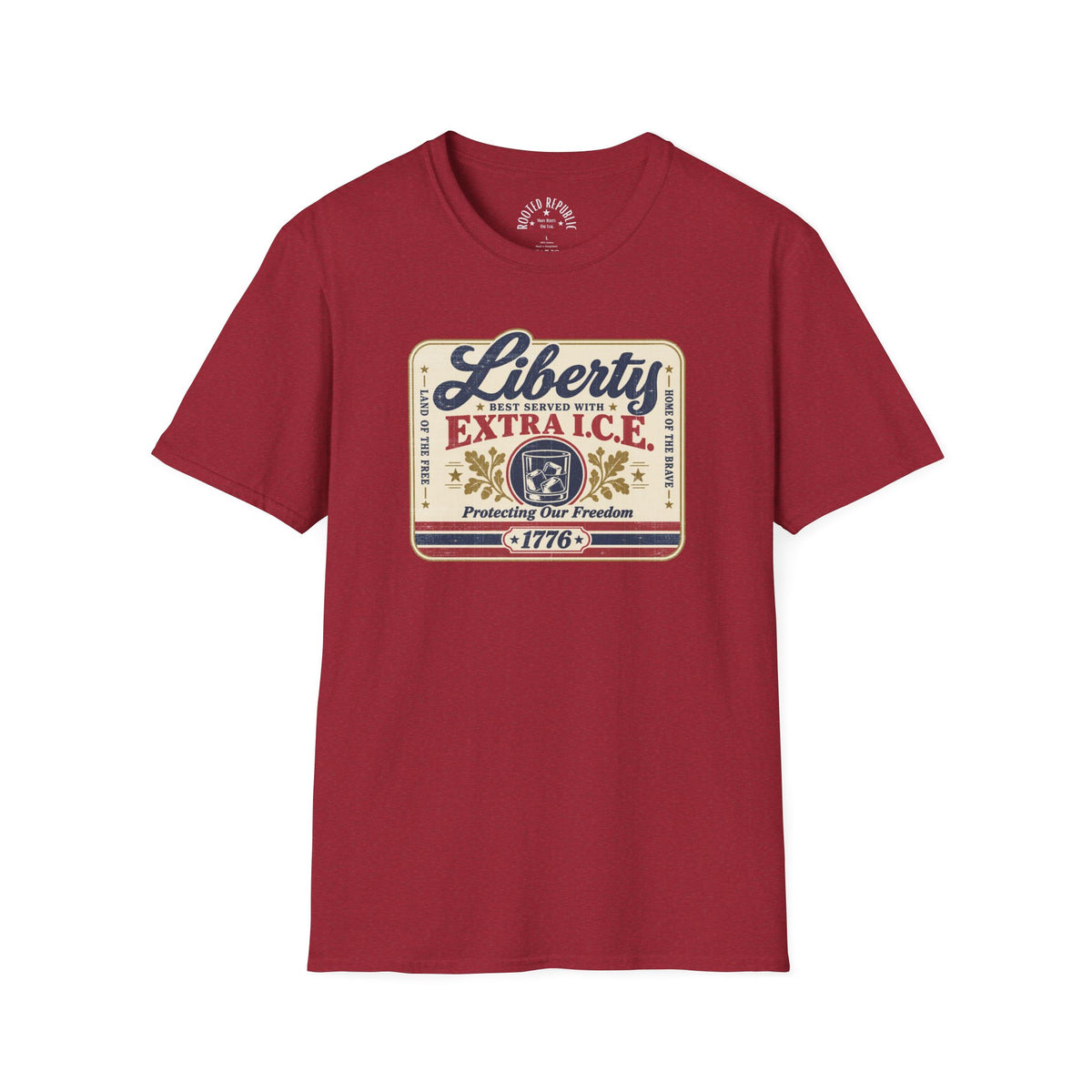 Liberty Shirt - Best Served with Extra I.C.E. Retro Label Patriotic Tee