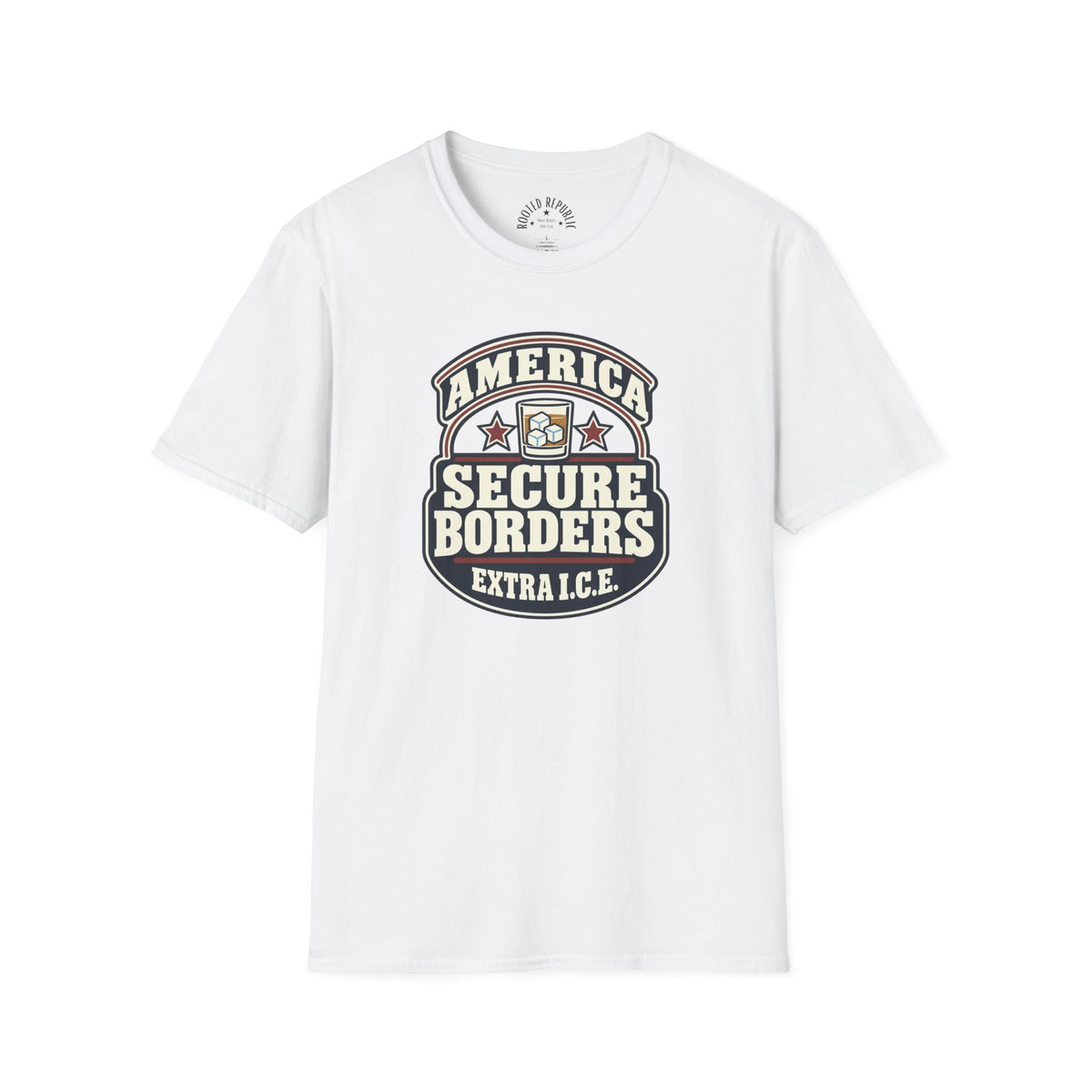 America Secure Borders Shirt - Extra I.C.E. Whiskey Glass Patriotic Tee