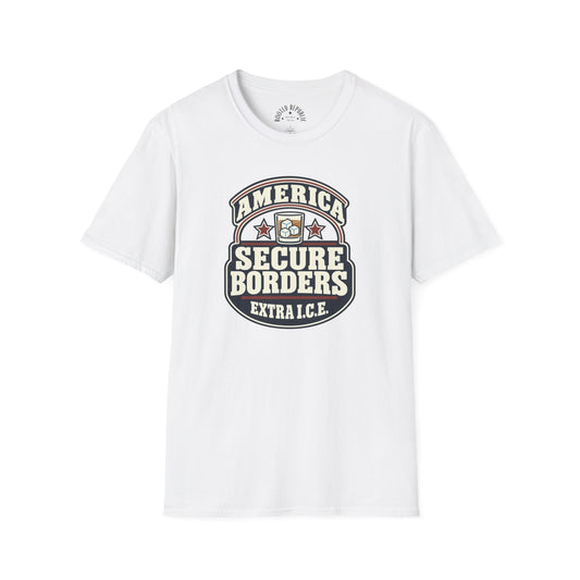 America Secure Borders Shirt - Extra I.C.E. Whiskey Glass Patriotic Tee