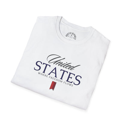 United States - Where Freedom Flows Patriotic Tee