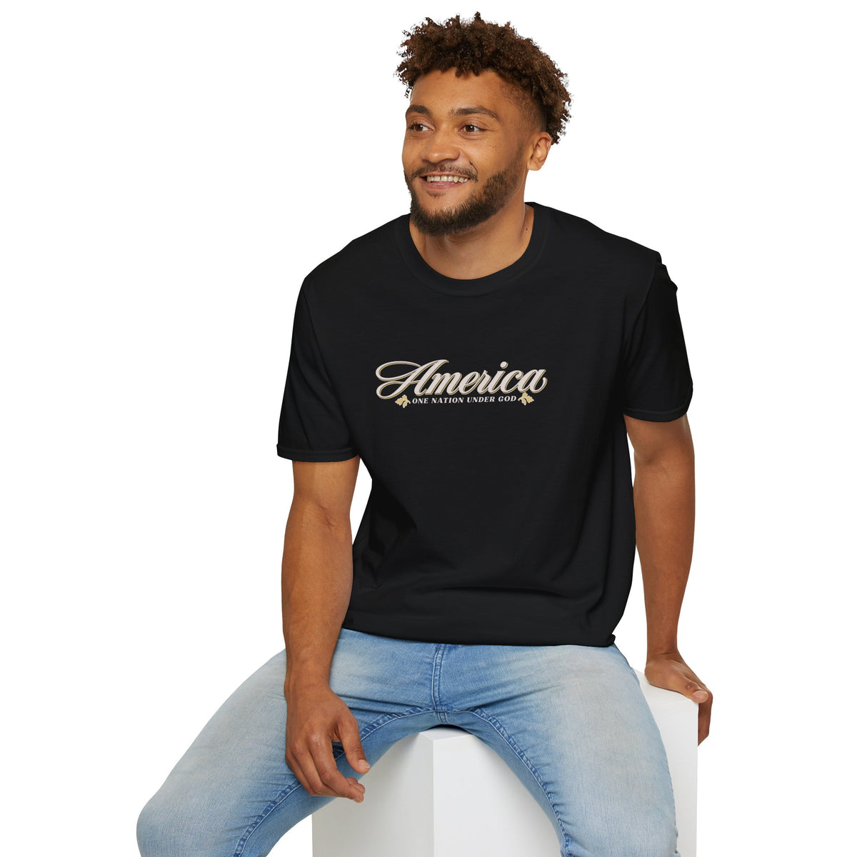 America One Nation Under God Shirt - Script Patriotic Tee