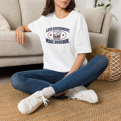 Less Government More Bourbon Shirt - Funny Whiskey Glass Patriotic Tee