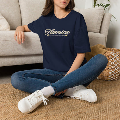 America One Nation Under God Shirt - Script Patriotic Tee