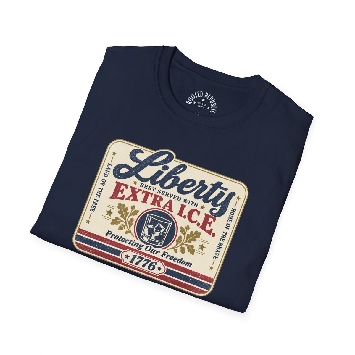 Liberty Shirt - Best Served with Extra I.C.E. Retro Label Patriotic Tee