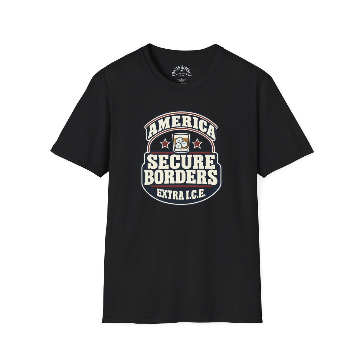 America Secure Borders Shirt - Extra I.C.E. Whiskey Glass Patriotic Tee
