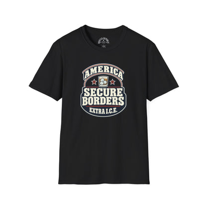 America Secure Borders Shirt - Extra I.C.E. Whiskey Glass Patriotic Tee