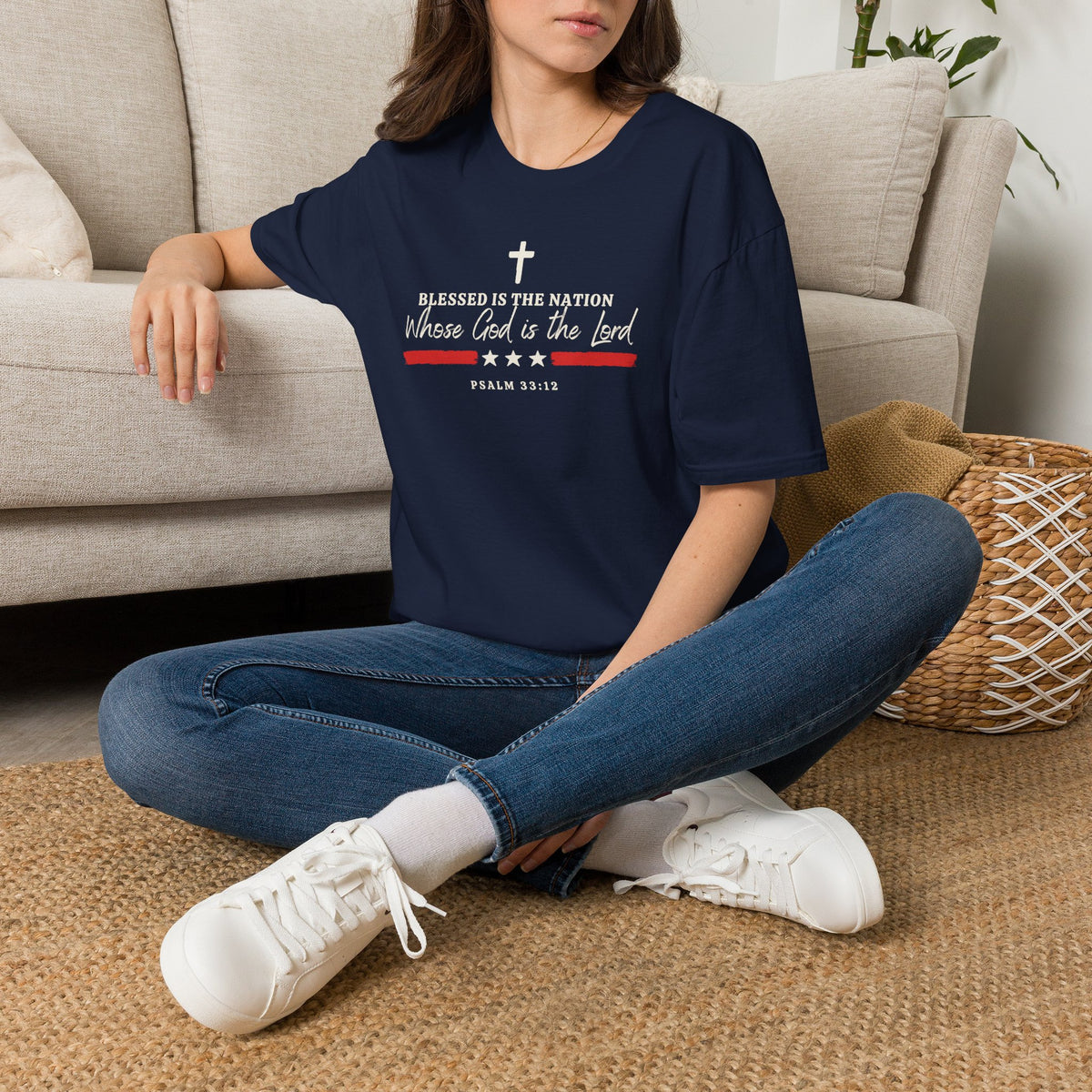 Blessed Is the Nation Whose God Is the Lord - Psalm 33:12 Shirt