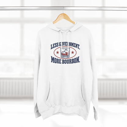Less Government More Bourbon Hoodie - Funny Whiskey Glass Patriotic Hoodie