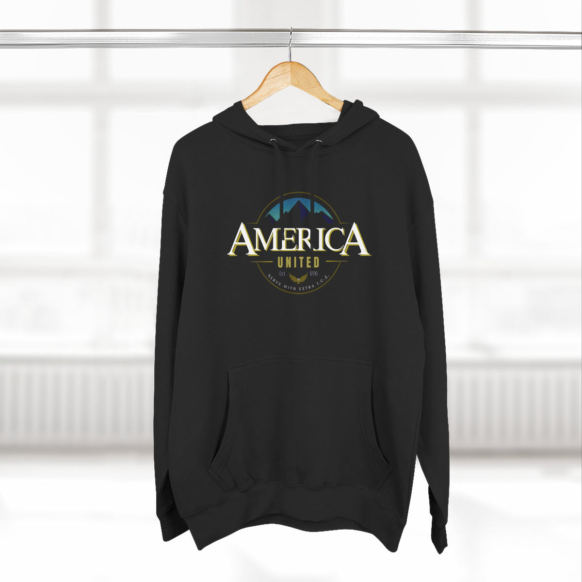 America United Hoodie - Est. 1776 Mountain & Eagle Patriotic Hoodie