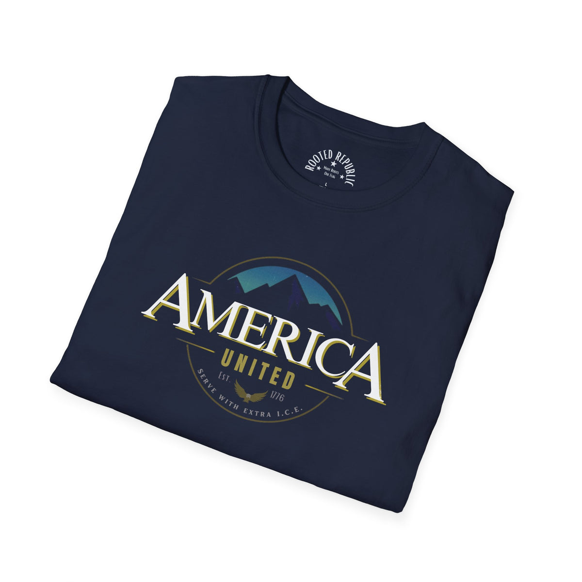 America United Shirt - Est. 1776 Mountain & Eagle Patriotic Tee