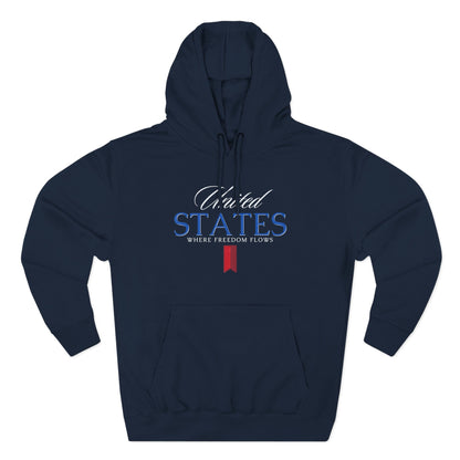 United States Hoodie - Where Freedom Flows Patriotic Hoodie
