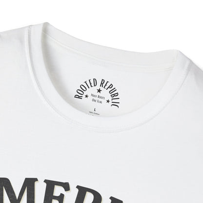 America Many Roots Shirt - United Under One Flag Ship & Shield Tee