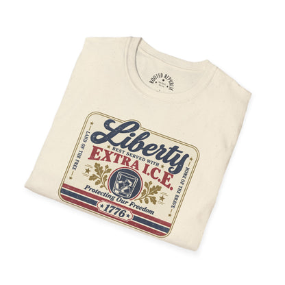 Liberty Shirt - Best Served with Extra I.C.E. Retro Label Patriotic Tee