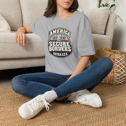 America Secure Borders Shirt - Extra I.C.E. Whiskey Glass Patriotic Tee