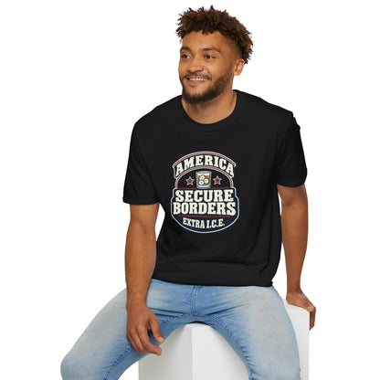 America Secure Borders Shirt - Extra I.C.E. Whiskey Glass Patriotic Tee