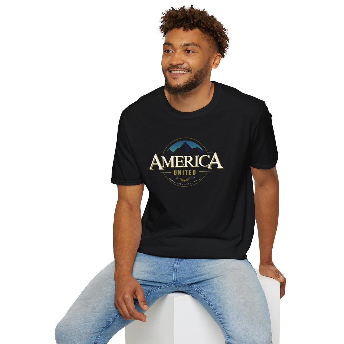 America United Shirt - Est. 1776 Mountain & Eagle Patriotic Tee