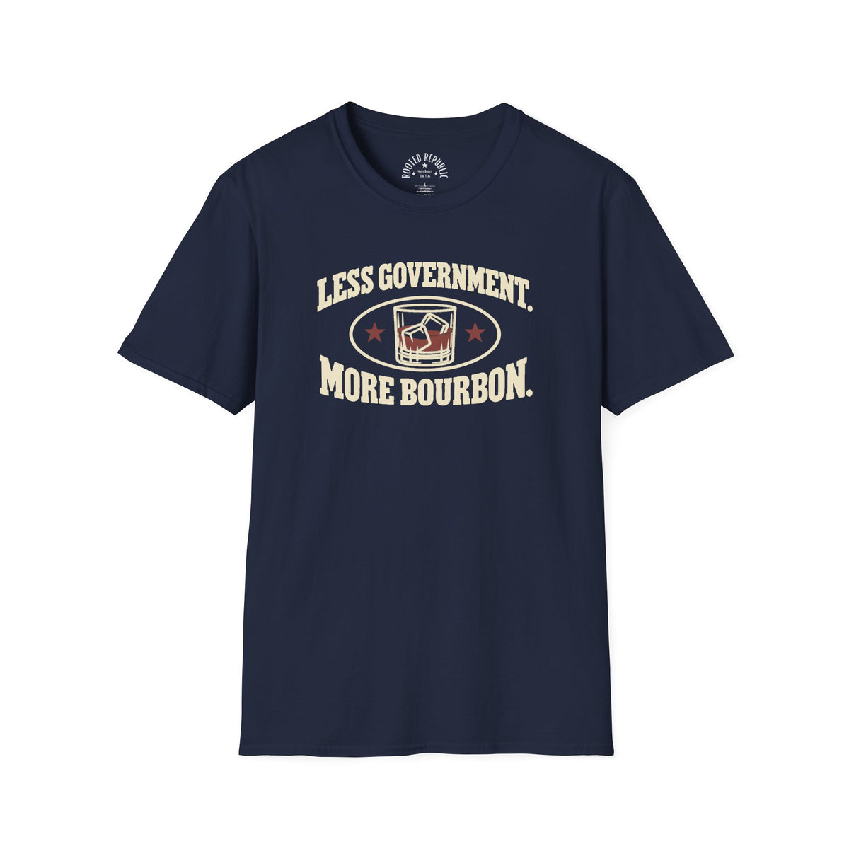 Less Government More Bourbon Shirt - Funny Whiskey Glass Patriotic Tee
