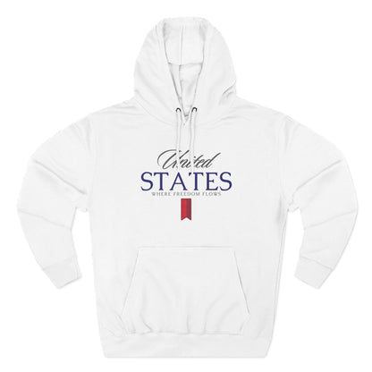 United States Hoodie - Where Freedom Flows Patriotic Hoodie