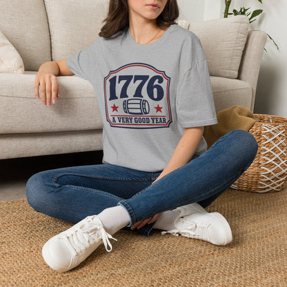 1776 A Very Good Year - Funny Patriotic Barrel & Stars Tee