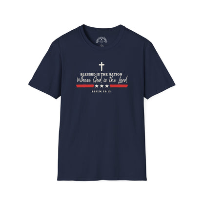Blessed Is the Nation Whose God Is the Lord - Psalm 33:12 Shirt