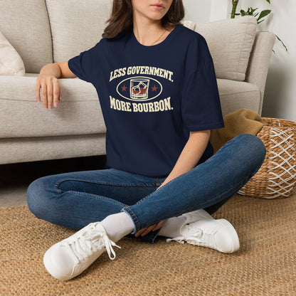 Less Government More Bourbon Shirt - Funny Whiskey Glass Patriotic Tee