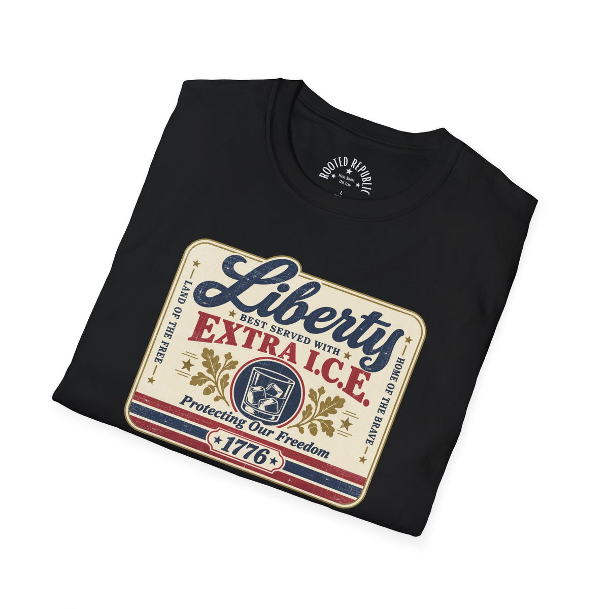Liberty Shirt - Best Served with Extra I.C.E. Retro Label Patriotic Tee