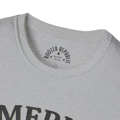 America Many Roots Shirt - United Under One Flag Ship & Shield Tee