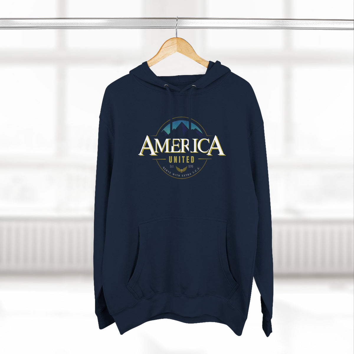 America United Hoodie - Est. 1776 Mountain & Eagle Patriotic Hoodie