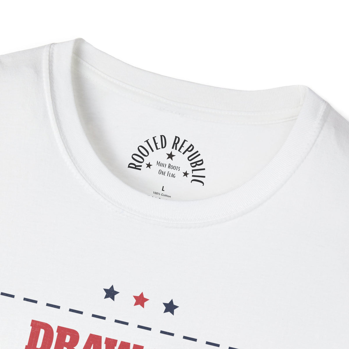 Draw the Line Shirt - Support I.C.E. Bold Patriotic Teec