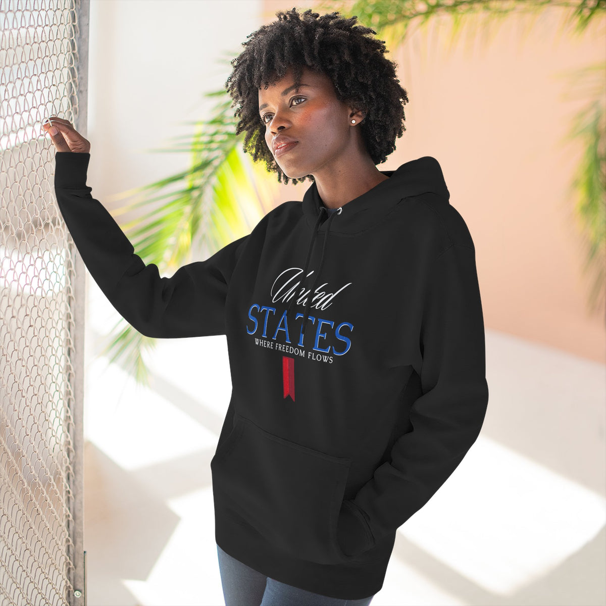 United States Hoodie - Where Freedom Flows Patriotic Hoodie