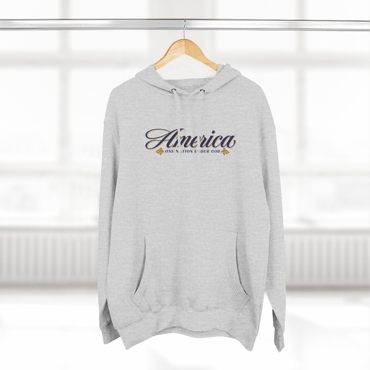 America One Nation Under God Hoodie - Script Patriotic Hoodie
