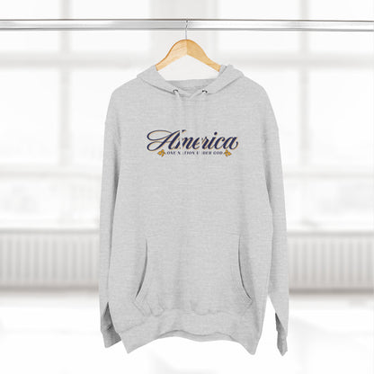America One Nation Under God Hoodie - Script Patriotic Hoodie