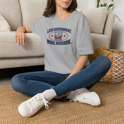 Less Government More Bourbon Shirt - Funny Whiskey Glass Patriotic Tee