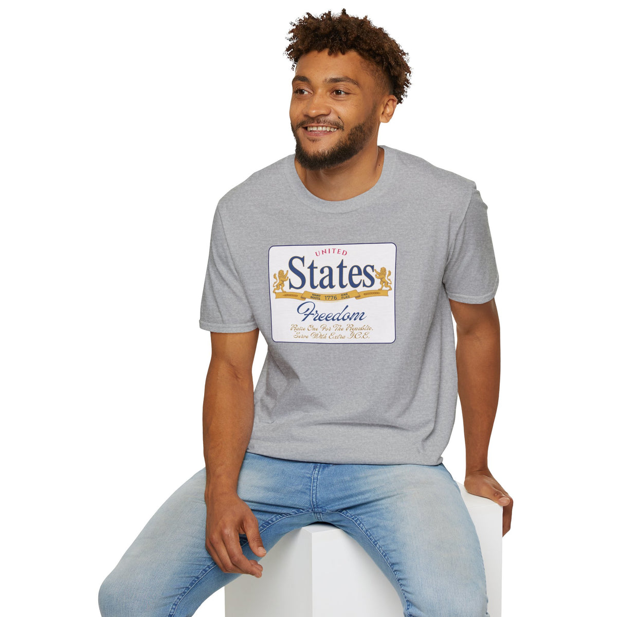 United States Freedom Shirt - Raise One for the Republic Lions & Banner Tee