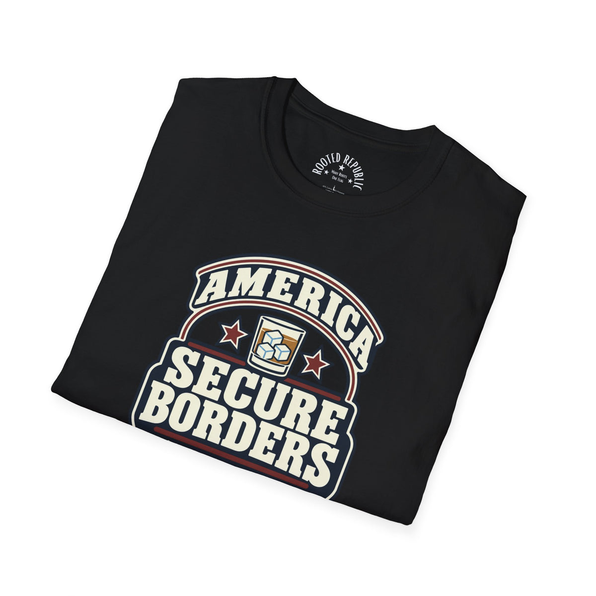 America Secure Borders Shirt - Extra I.C.E. Whiskey Glass Patriotic Tee