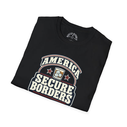 America Secure Borders Shirt - Extra I.C.E. Whiskey Glass Patriotic Tee