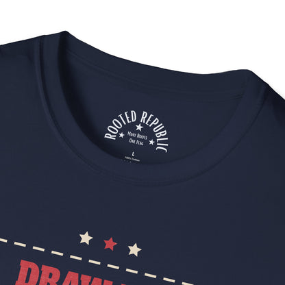 Draw the Line Shirt - Support I.C.E. Bold Patriotic Teec