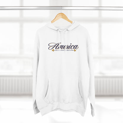 America One Nation Under God Hoodie - Script Patriotic Hoodie
