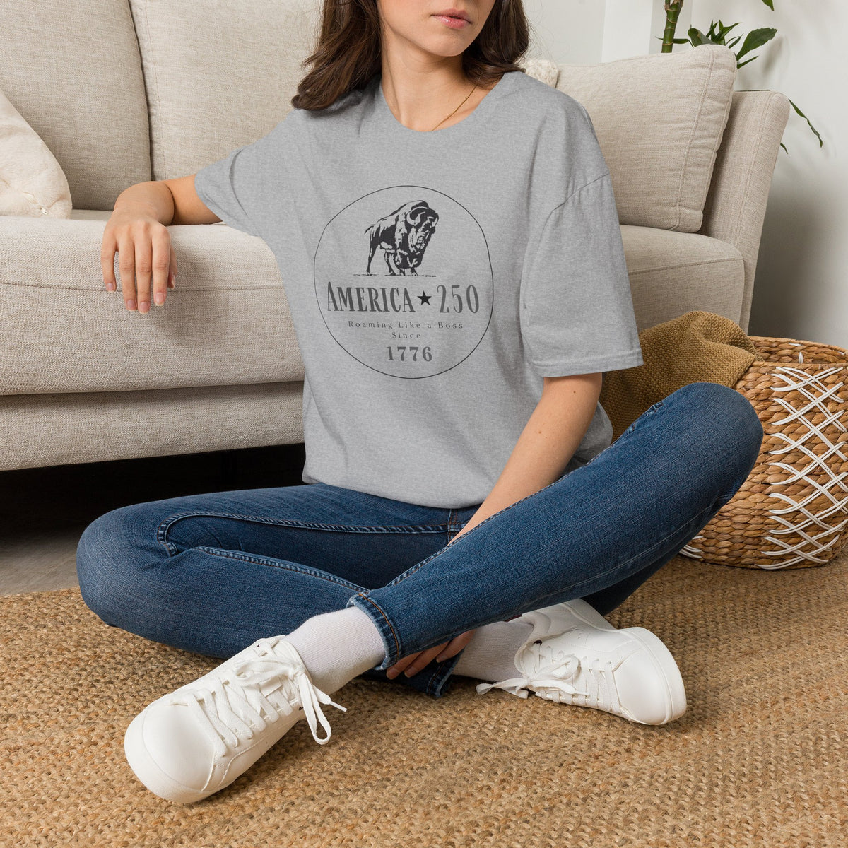 America 250 Bison Shirt - Roaming Like a Boss Since 1776 Patriotic Tee