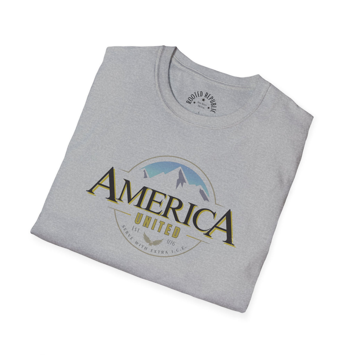 America United Shirt - Est. 1776 Mountain & Eagle Patriotic Tee