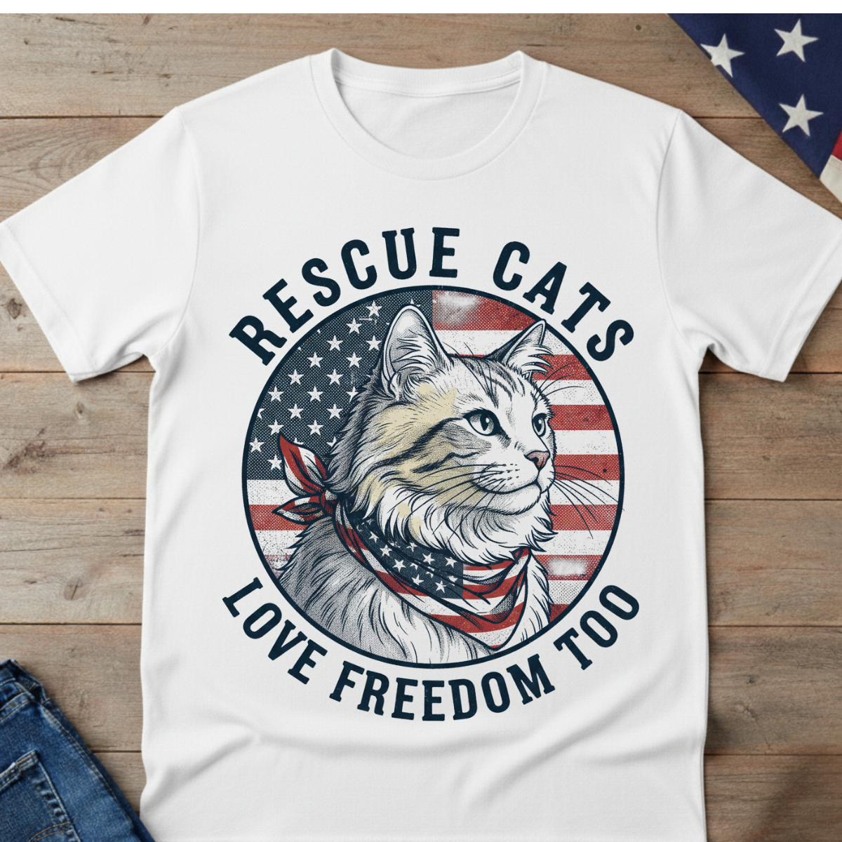 Rescued Cats Love T-Shirt